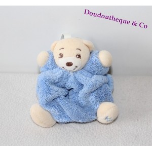 Mini doudou ours KALOO bleu plume attache tétine 12 cm