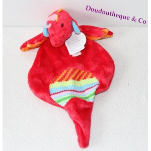 Doudou plat dragon HAPPY HORSE Duncan Tuttle rouge tricot 28 cm