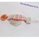 Attache tétine chat Fidji NOUKIE'S orange escargot brodé 21 cm