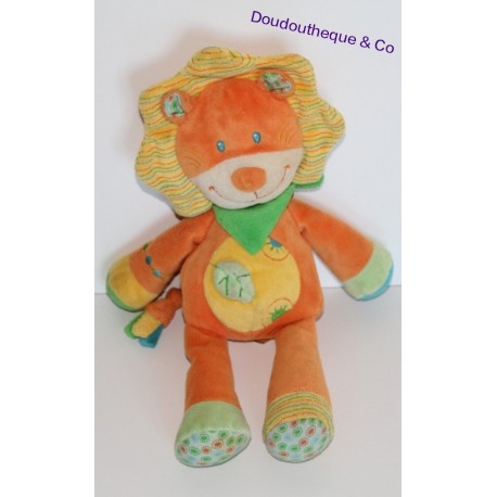 Doudou lion NICOTOY orange 30 cm