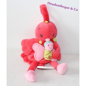 Plush musical bird NICOTOY Butterfly pink 25 cm