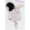 Porte clés peluche pingouin MARINELAND gris noir 12 cm