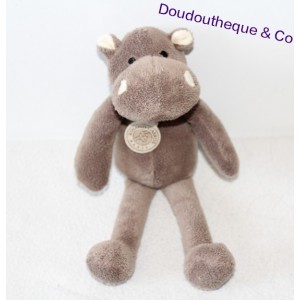 Doudou hippopotamus ROLAND GARROS BNP braun 24 cm