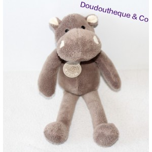 Doudou hippopotamus ROLAND GARROS BNP braun 24 cm