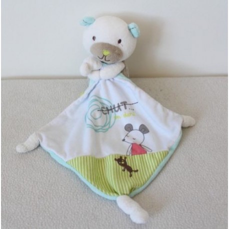 Doudou Bär POMMETTE Taschentuch Chut schlafen wir bestickte Maus 30 cm Doudou Bär POMMETTE Taschentuch Chut schlafen wir bestickte Maus 30 cm
