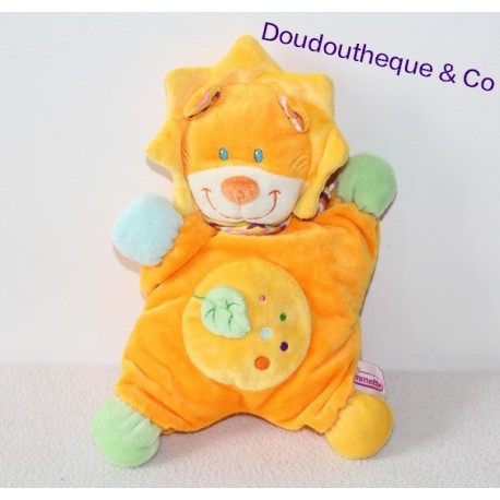 Doudou halbflacher Löwe POMMETTE 26cm orange