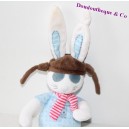 Doudou rabbit TAPE A L'OEIL aviator striped scarf 26 cm