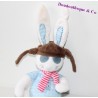 Doudou rabbit TAPE A L'OEIL aviator striped scarf 26 cm