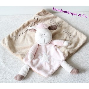 Doudou Mouton Beige et Rose Mes Petits Z'animaux KIMBALOO