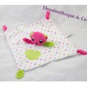 Doudou plat Chat Ours ORCHESTRA rose pois pomme verte