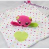 Doudou plat Chat Ours ORCHESTRA rose pois pomme verte