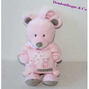 Doudou musical ours NICOTOY rose 25cm 