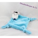 Flat cuddly toy dog CARREBLANC blue diamond knots