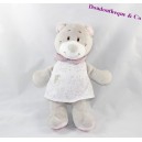 Peluche ours NOUKIE'S Violette robe blanche 25 cm