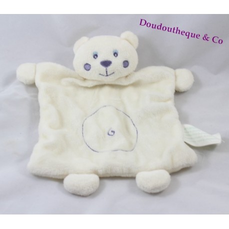 Doudou  Plat Carré Peluche Ours Jaune Kimbaloo