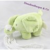 Peluche doudou Elephant KIMBALOO vert mouchoir blanc