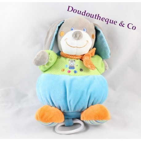 Plüsch musikalisch Hund KINDER MOTS BLAU GRÜN ORANGE 25 cm Plüsch musikalisch Hund KINDER MOTS BLAU GRÜN ORANGE 25 cm