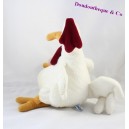 Plush chicken cock NICI white and red 27 cm