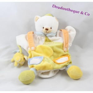 Doudou puppet cat Don and company white yellow mouse 25 cm