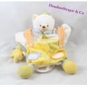 Doudou Marionette Katze Don und Unternehmen weiß gelb Maus 25 cm