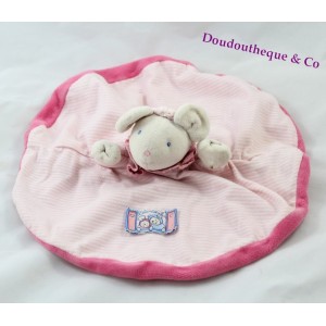 Doudou flat Lila mouse MOULIN ROTY round pink puppet Lila and Patachon