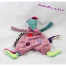 Flat Doudou mouse MOULIN ROTY the pretty not beautiful purple green round