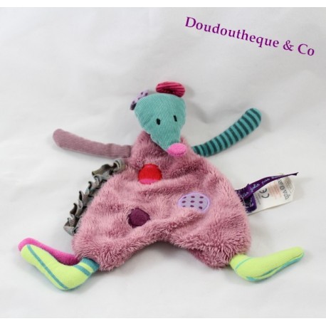 Maus Flache Decke MOULIN ROTY Les Jolis pas beaux mauve vert ronde Maus Flache Decke MOULIN ROTY Les Jolis pas beaux mauve vert ronde