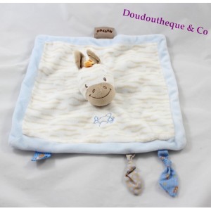 Flache Doudou Arthur zebra NATTOU Arthur und Louis beige blau 27 cm