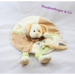 Runde flache Decke Hund BABY NAT' Beige Puppet Schnullerclip