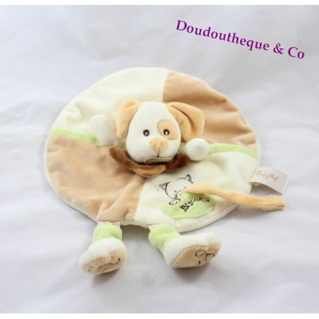 Runde flache Decke Hund BABY NAT' Beige Puppet Schnullerclip