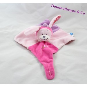 Flache Kaninchendecke TEX Rosa Lila Schnullerclip Carrefour 32 cm
