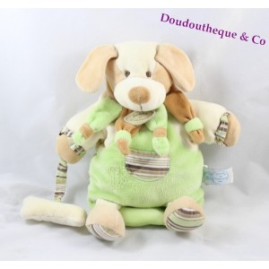Puppet comforter dog boy DOUDOU ET COMPAGNIE green