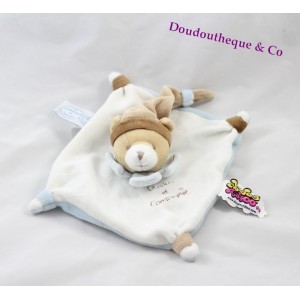 Blankie flacher Teddybär und Firma Tatoo beige blau 16 cm