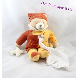 Doudou mouchoir ours et son avion DOUDOU ET COMPAGNIE cannelle 