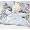 Blanket flat rabbit NICOTOY blue Abc stripes attachment nipple rabbit 23 cm