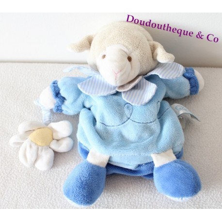 Doudou marionnette Mouton DOUDOU ET COMPAGNIE Bleu