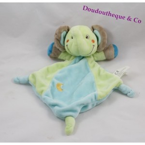 Flat blanket Elephant NICOTOY 30 cm blue and green