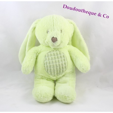 Conejo de peluche TEX verde almendra cruce de frazada de bebé 35 cm