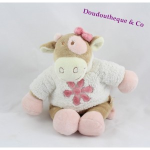 Doudou Vache NOUKIE'S "Lola" 24 cm Pull Avec fleur Brodée