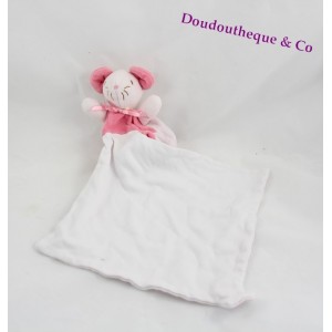 Doudou mouse tissue sugar of barley Rose and white