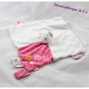 Doudou flat Cat NOUKIE'S Iris e Babette attaccano capezzolo rosa bianco 25 cm