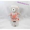 Doudou oso TAPE A L'OEIL vestido floral corazón rosa 25 cm