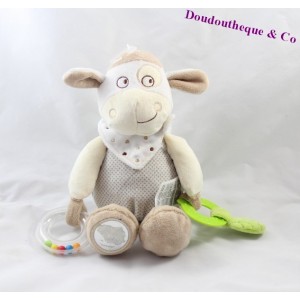 Doudou d'activité mouton MOTS D'ENFANTS beige 26 cm