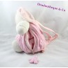 Sac à dos peluche lapin KALOO Liliblue rose laine 30 cm