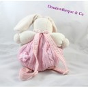 Sac à dos peluche lapin KALOO Liliblue rose laine 30 cm