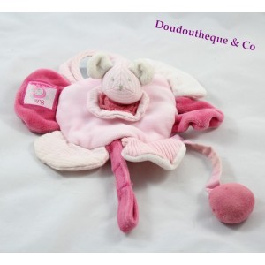 Doudou plat rond souris lila Moulin Roty