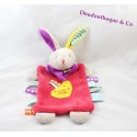 Doudou conejo plano BABY NAT' Les Zetik't rosa doudou d'amour 28 cm