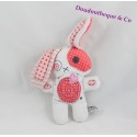 Doudou Rabbit TAPE A L'OEIL Tao pink and white spiral and heart 19 cm
