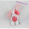 Doudou Rabbit TAPE A L'OEIL Tao rosa und weiß Spirale und Herz 19 cm