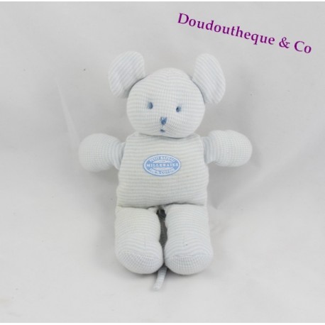 Doudou Lapin PETIT BATEAU Milleraies blau und weiß gestreift 24 cm